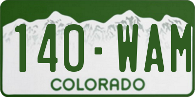 CO license plate 140WAM