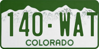 CO license plate 140WAT