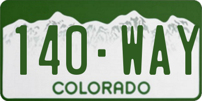 CO license plate 140WAY