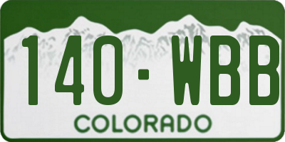 CO license plate 140WBB