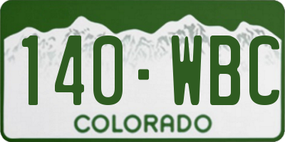 CO license plate 140WBC