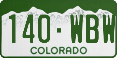 CO license plate 140WBW