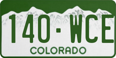 CO license plate 140WCE
