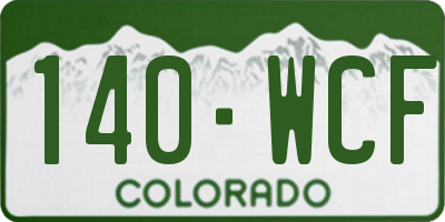 CO license plate 140WCF