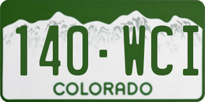 CO license plate 140WCI