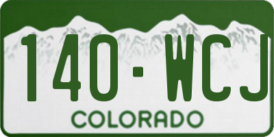 CO license plate 140WCJ