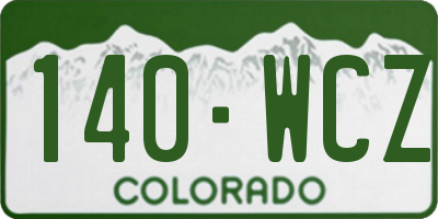 CO license plate 140WCZ