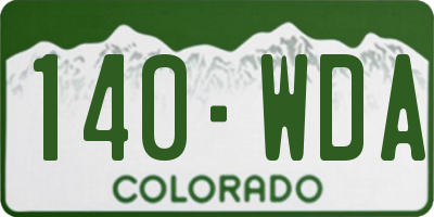 CO license plate 140WDA