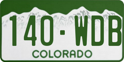 CO license plate 140WDB