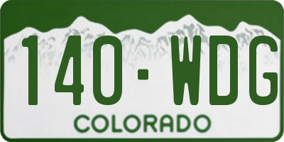 CO license plate 140WDG