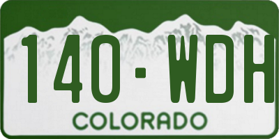 CO license plate 140WDH