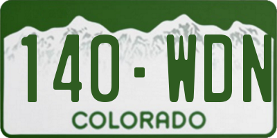 CO license plate 140WDN