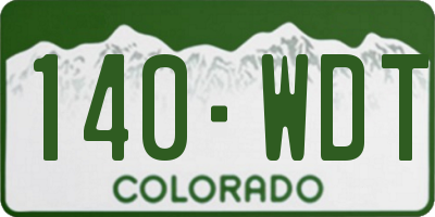 CO license plate 140WDT