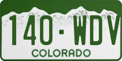 CO license plate 140WDV