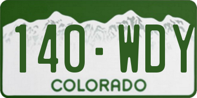 CO license plate 140WDY