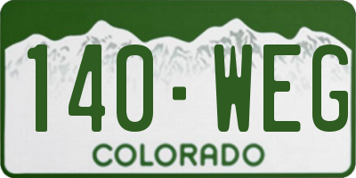 CO license plate 140WEG