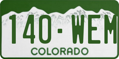 CO license plate 140WEM