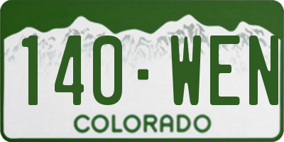 CO license plate 140WEN