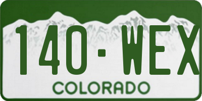 CO license plate 140WEX