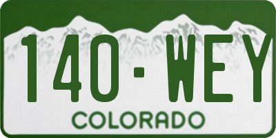 CO license plate 140WEY