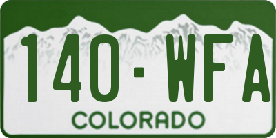 CO license plate 140WFA