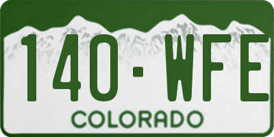 CO license plate 140WFE