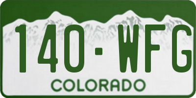 CO license plate 140WFG