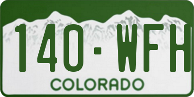 CO license plate 140WFH
