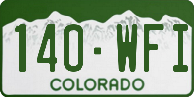 CO license plate 140WFI