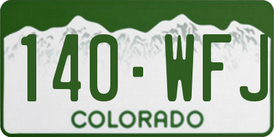 CO license plate 140WFJ