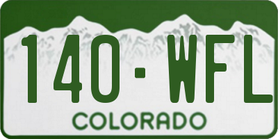 CO license plate 140WFL