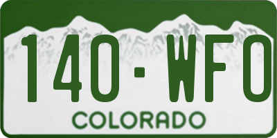CO license plate 140WFO