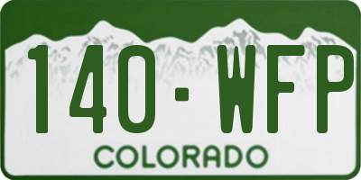 CO license plate 140WFP