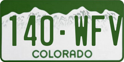 CO license plate 140WFV