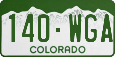 CO license plate 140WGA