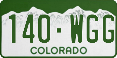 CO license plate 140WGG