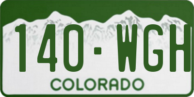 CO license plate 140WGH