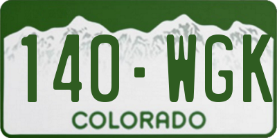 CO license plate 140WGK