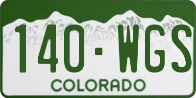 CO license plate 140WGS