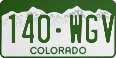 CO license plate 140WGV