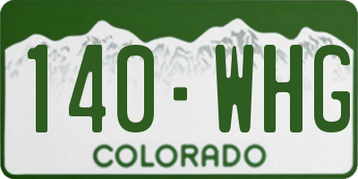 CO license plate 140WHG