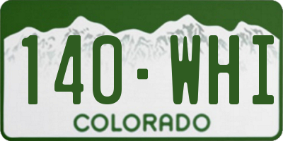 CO license plate 140WHI
