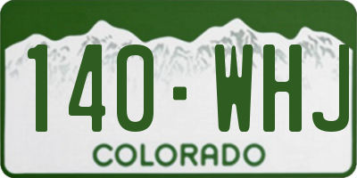 CO license plate 140WHJ
