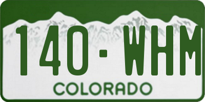 CO license plate 140WHM