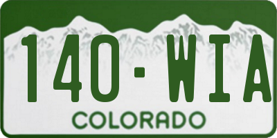 CO license plate 140WIA