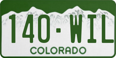 CO license plate 140WIL