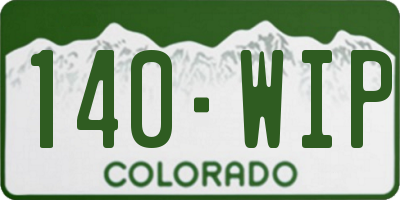 CO license plate 140WIP