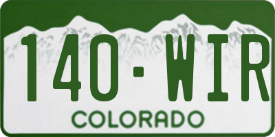 CO license plate 140WIR