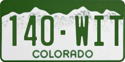CO license plate 140WIT