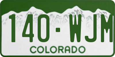 CO license plate 140WJM